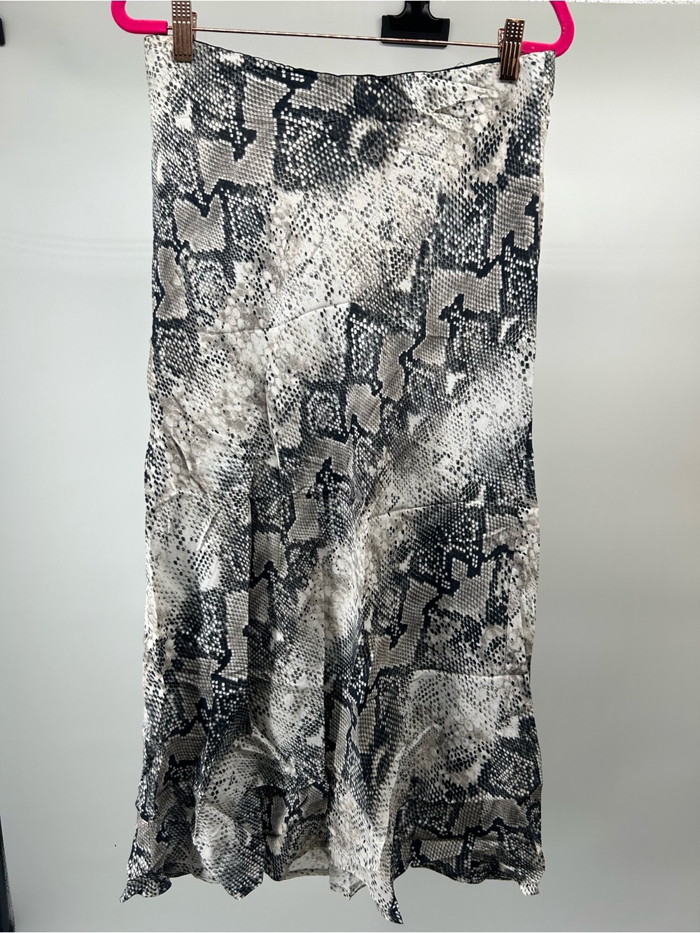 Sanctuary Snake Print Midi Skirt in Black, White, Gray
